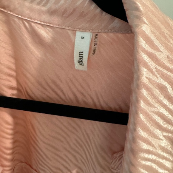 Pink Zebra Striped Button Down Shirt - Picture 3 of 4